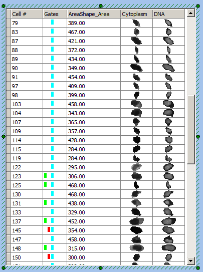 图T28.30   Example of Data Grid with Cyan Gate Applied (应用了蓝绿色门的数据网格实例)